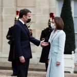 Maia Sandu și Emmanuel Macron, la Palatul Elysée